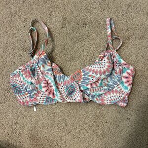 Tropical Print Bikini Top